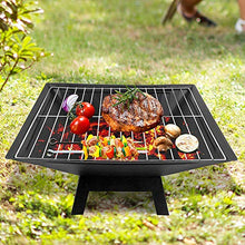 Fire Pit Outdoor Wood Burning Firepit, 18 Inch Firebowl with Fireplace Poker Waterproof Fabric, for Picnic d
