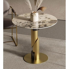 CHmrfvqtus Couch Side Table Slate Round Light Luxury Negotiation Table Small Meeting Office Leisure Decoration Coffee(70 * 75cm)