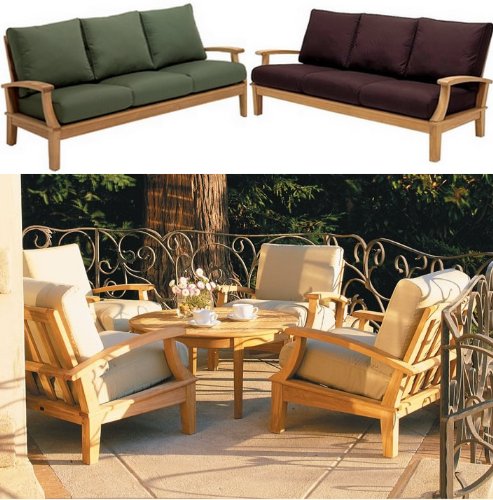 WholesaleTeak Outdoor Fabric Cushions for Somer 6pc Sofa Set