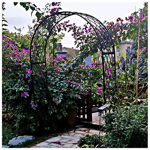 SDdPulse Garden Arbors and Arches, Pergola Arbor for Climbing Plants, Heavy Metal Trellis Archway, for Roses Vines, Lawn, Outdoor Party Decoration, Reconfigurable (Black 240x40x250cm)