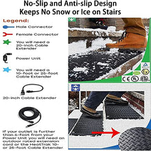 Heated Snow Melting Mat for Stairs, Snow Melting Non-Slip Walkway Heated Outdoor Mat, IPX6 Waterproof, Heated Mats for Winter Snow Removal, for Residential and Industrial Use,4pcs-30 * 60cm