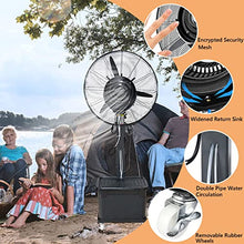 CUTPOIY Portable Misting Fan with Adjustable Height, 90° Oscillating Pedestal Fan, 42L Water Tank for Camping Patio, Outdoor Cooling, 81cm/31.9in