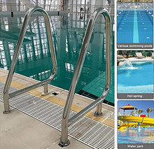 BSNANCA Swimming Pool railings, Stainless Steel Swimming Pool Hand Rails, Pool Rails with Fast Bases, for humanized Swimming Pool handrails on The Pool Wall 2PCS (Silver 81x90cm) (Silver 81x90cm)