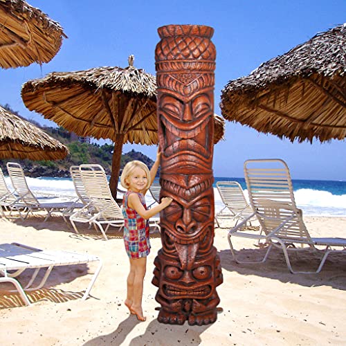 Design Toscano Grand Island Tiki Totem Statue Faux Woodtone Finish