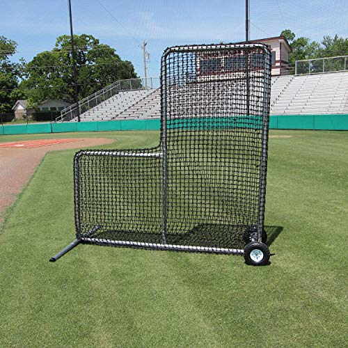 Cimarron Sports Outdoor Practice 7x7#84 Premier L-Net and Frame with Wheels Black Stainless Steel