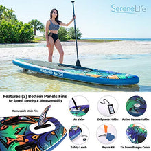 SereneLife Inflatable Stand Up Paddle Board Black
