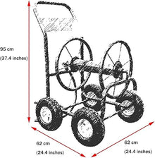 JDXQBLD Garden Hose Reel Cart with Wheels for Easy Mobility, Outdoor Water Pipe Storage for Home, Car Wash, and Irrigation,50m Pipe