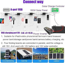 KZZAAO Solar Panel Kit with Inverter and Controller, Complete System for Home and Outdoor Power Generation, 100W Panel,220v