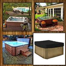 Hot Tub Cover/Spa Cover 18 Oz Waterproof - 100% Weather Resistant Outdoor Square Spa Cover with Elastic for Snug Fit (14" H x 90" W x 90" D, Black)