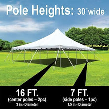TentandTable 30' x 30' Premium Commercial Pole Tent with White Top