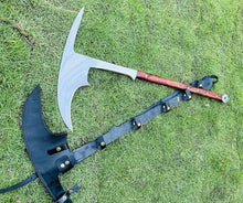 EGKH Custom Axe with Long Handle and Carbon Steel Blade Silver