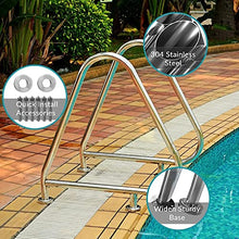 Pool Handrail Handle Grab Rails Swimming Pool Rail Pool Railing Premium Stainless Steel Pool Hand Rail for Inground Swimming Pool,Pool Handrail with Flange Quick Mount Base