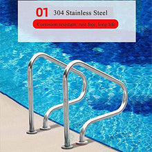 BSNANCA Swimming Pool Safety Hand Rail 2 Packs Pool Handrails, Summer Swimming Pool Ramp Handrails, Outdoor Stainless Steel Safety Pool Hand Rails for Inground Pool Entry