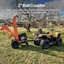SuperHandy Towable Wood Chipper – 4 in. Chipping Capacity, 15HP Gas Engine, 13 in. Wheels, Electric Start, Trailer-Ready with 2 in. Coupler