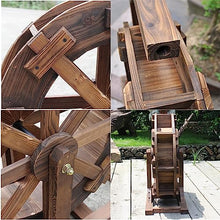 Water Wheel Fountain Garden Decoration Water Feature,Wheel Waterfall Wooden Vintage Rustic Ornamental Pond Decorative,Outdoor Wheels Fountain,for Garden,Patio Backyard, Porch,Yard (Size : Diameter 5