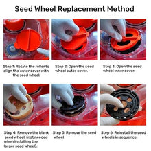 Joytar Manual Seeder Hand-Push Garden Seeder Roller Seeding and Fertilizer Applicator Metal Wheel hubs Adjustable Plant spacing for Gardens and farmland(16-Hole)