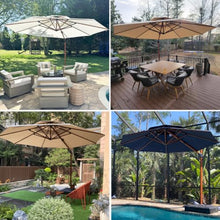 OROTLECT 11 FT Round Wood Pattern Cantilever Umbrella,Navy