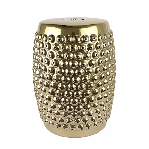 JOYNOW Ceramic Garden Stool Decorative Garden Stools Ceramic Gilded Rivet Drum Nail Bubble Stool Cooler Stool Round Stool Porcelain Stool Garden Stool Home Furnishings Garden Stool Ceramic