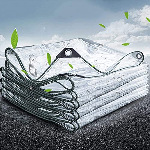 Clear Tarps Heavy Duty Waterproof PVC Transparent Tarpaulin Clear Vinyl, with Metal Grommets,for Greenhouse Plant Cover,0.3mm Clear Awning, for Covering Garden Plant Camping Supplies(Custom Size)