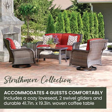 Hanover Strathmere Outdoor 4-Piece Conversation Set Crimson Red