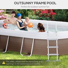 Outsunny 18' x 10' Above Ground Rectangular Pool Set Brown