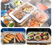 Dntum Japanese Yakatori BBQ Charcoal Grill Rectangle Ceramic Clay Grill Cooker Tabletop Hibachi Stove with Grate, Stand and Food Tong for Indoor Outdoor