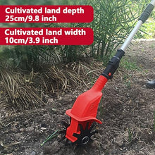 Ostreemaner Tiller Rotavator-4000mah Battery Powered,Cordless Rotavator,97-127cm Handle Adjustment,Soil Cultivator Gardening Tool for The Garden, Vegetable Plots,4000mA×1