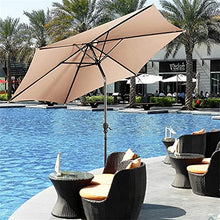 RWGOVLU Patio Umbrella Shade Sail Patio Umbrella Outdoor Beach Patio Umbrella Garden Parasol with Crank Furniture (Red)