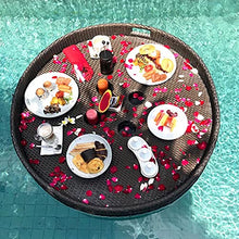 JDXQBLD 31"/47" Floating Serving Tray, PE Rattan Woven Pool Floats Breakfast Basket, with Double Handle, Pool Party Drinks and Snacks Table Bar, for Hot Tub, Sandbar, Spa, Beach