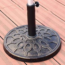 SDdPulse Outdoor Parasol Base,Round Thickened Resin Plastic Umbrella Base,Injection Hooded Heavy Duty Middle Column Umbrella Holder (Black 8kg)