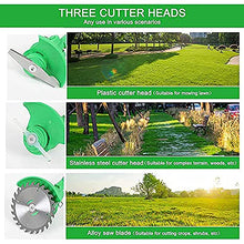 Electric Lawn Mower, with 3 Style Blades 9000mA Battery Rechargeable Portable Weeder Home Small Walk-Behind Lawn Mower for Garden Lawn Shrub Trimming