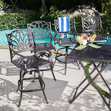 Christopher Knight Home Alfresco Outdoor Cast Aluminum Barstool Set, 4-Pcs Bronze