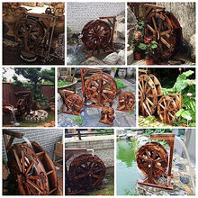 Water Wheel Fountain,Wheel Waterfall Wooden Outdoor Wheels Fountain Vintage Rustic Ornamental Pond Decorative,for Balcony Patio Garden Fountain,Porch,Yard (Size : Diameter 90cm)