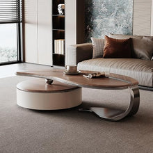 Side End Table Vintage Walnut Coffee Table for Living Room, Unique Shape Design, Retro-Style Tea Table, Perfect for Home Use, Stylish and Durable Furniture Accent Coffee Table for Living Room Bedroom