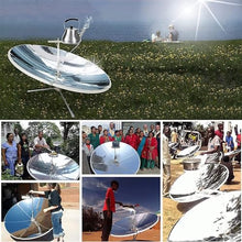 BDJSN 61in Portable Solar Cooker, Parabolic Concentrating Sun Oven, Focal Spot Temperature:800-1000°C, 2000W Outdoor Round Solar Barbecue Grill, Focus Solar Cooker