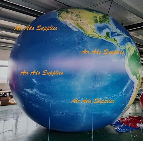 Air-Ads Supplies Giant Inflatable Globe Map Balloon 16ft Blue