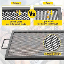 Rectangle Fire Pit Grate X-Marks Grill Grate Black Steel for Outdoor Camping Picnic Durability, Efficience(34x30 inch)