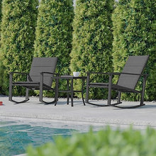 Flash Furniture Rocking Chair Bistro Set, Black, 3-Piece Set