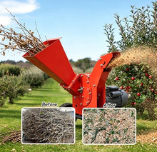 TECHTONGDA Hand-Pushed Electric Wood Chipper Shredder, Multifunctional Garden Branch Crusher for Straw Grass Fruit Tree Trimmings, 220V