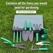 Feilx Garden Tools Set, 10 Pieces Gardening Tools with, Trowel Rake Weeder Pruner Shears Sprayer, Garden Hand Tools with Carrying Case Gardening Gifts -Gift for Women and Men (Color : Green)