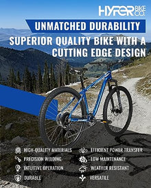 Hyper Mountain Bike 29 Inch Trail Bike with Shimano 9 Speed Shifters and Lightweight Aluminum Frame (Blue)