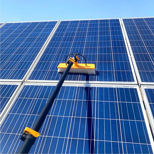 Telescopic Solar Panel Cleaning Tool,Water Fed Pole Kit,Long Reach Solar Panel Cleaning Brush with Extension Pole, for Cars Trucks Vans Swimming Pool Billboard(3.6m)