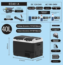 AWMGPDDBTO Mini Fridge 50L Compressor Car Fridge