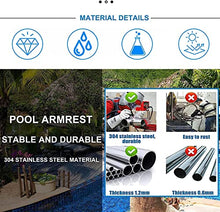Swimming Pool Safety Hand Rail Pool Rail Pool Railing Pool Handrails Easy Mount Hand Rail Swimming Pool Railing Handrails for Inground Pool/Thick 1.5Mm