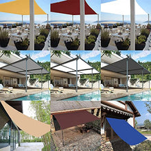 Waterproof Rectangle Sun Shade Sail 10x10M 98% UV Block Garden Sun Sail with Mounting Ropes Ideal for Outdoor Yard Lawn Light Gray Color