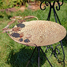 Zaer Ltd. Set of 3 Aged Copper Finish Parisian Birdbaths with Leaves and Butterflies or Birds on Edge (Set/3 with Butterflies)
