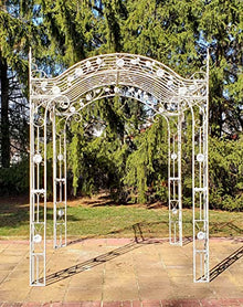 Zaer Ltd. International 10.5 Ft. Tall Square Metal Garden Gazebo Antique White