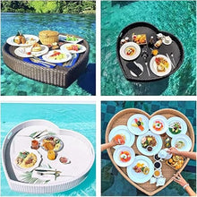 OGMOYT Heart-Shaped Rattan Pool Tray - 60cm Floating Breakfast & Drink Holder for Hot Tubs Spas B