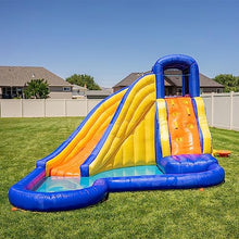 Sportspower Big Wave 2 Inflatable Water Slide with Climbing Wall and Blower Blue/Yellow