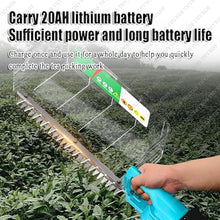 Hedge Trimmer, Handheld Cordless Tea Harvesting Hedge Machine 11.8in Cutting Length, with Gloves/Large Baffle, for Gardening Modeling, Greening Pruning, Collecting Tea Leaves